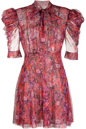 Serafini Floral-print silk minidress