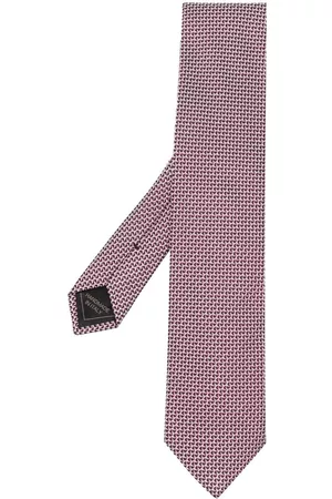 Brioni Men Bow Ties - Silk grid-pattern tie