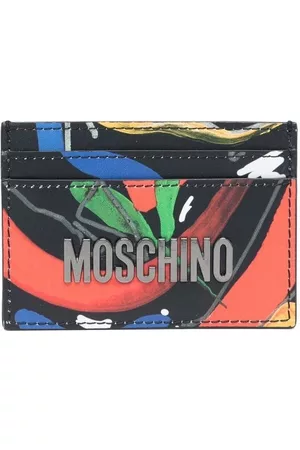 Moschino Men Wallets - Logo-plaque leather cardholder