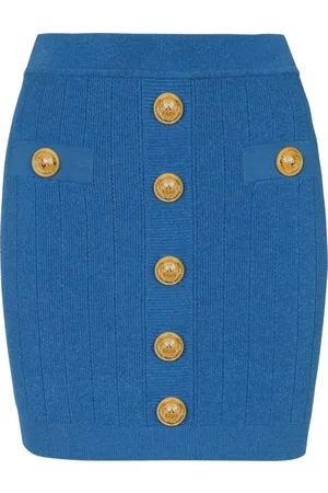 Balmain Button-detail knitted miniskirt