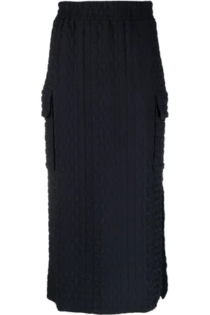 SUNNEI Embossed logo-print midi skirt