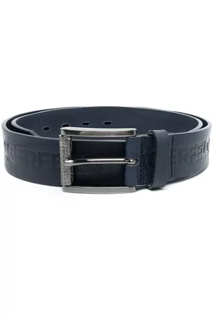 Karl Lagerfeld Men Belts - Embossed-logo leather belt