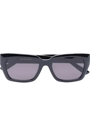 Balenciaga Logo-lettering square-frame sunglasses