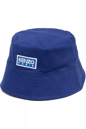 Kenzo Boys Hats - Logo-patch cotton bucket hat