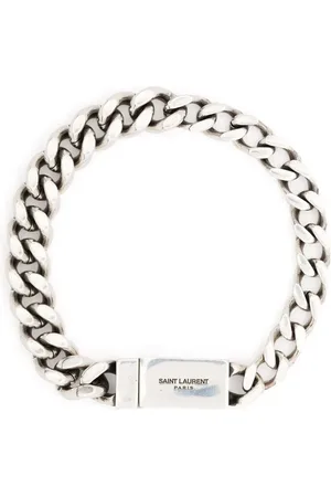 Saint Laurent Engraved-logo chain-link bracelet