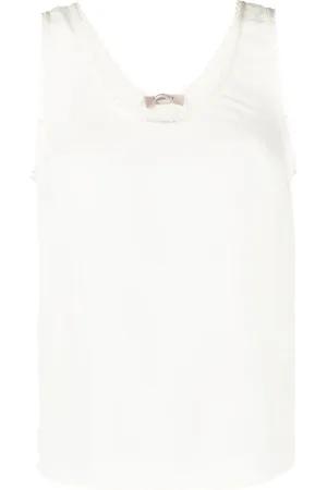 Twin-Set Scallop-edge tank top