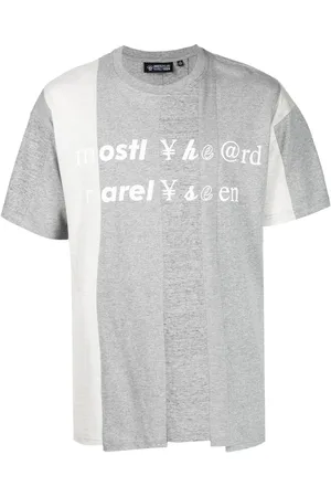 MOSTLY HEARD RARELY SEEN Spliced logo-print cotton T-shirt