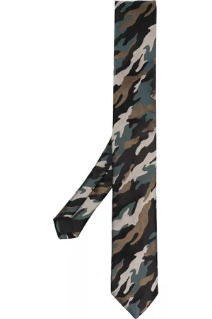 Karl Lagerfeld Men Bow Ties - Camouflage-print silk tie