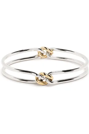 MAOR 18kt yellow gold and Unity Curb 3mm bangle bracelet