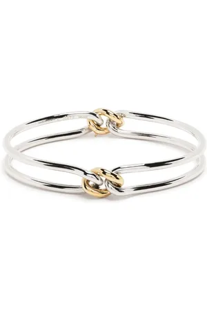 MAOR 18kt yellow gold and Unity Curb 3mm bangle bracelet