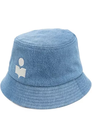 Isabel Marant Hats - Logo-embroidered denim bucket hat
