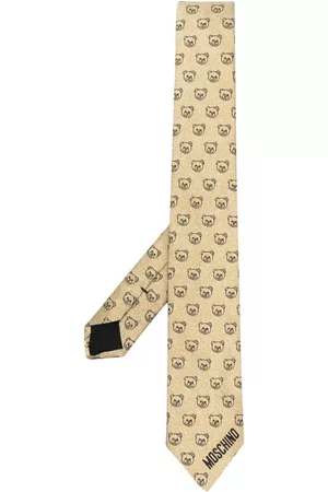 Moschino Men Bow Ties - Teddy Bear-print silk tie