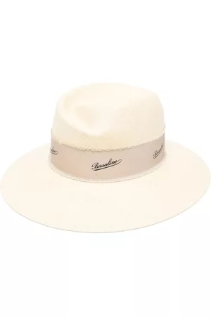 Borsalino Women Hats - Distressed logo-hatband panama hat