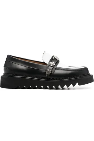 TOGA VIRILIS Plaque-detailing two-tone loafers