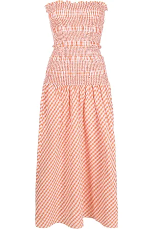 Kenzo Off-shoulder shirred midi dress