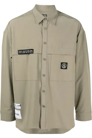 Izzue Logo-patch button-up shirt