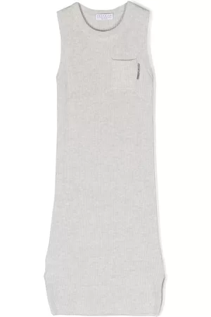 Brunello Cucinelli English rib-knit cotton dress