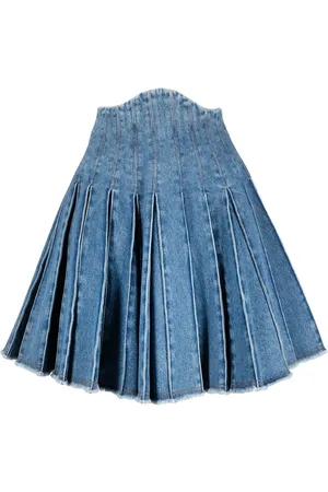 Balmain High-waisted denim skirt