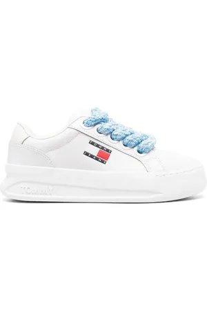 Tommy Hilfiger Logo-print flatform leather sneakers
