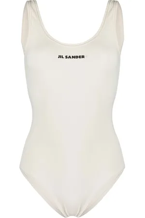 Jil Sander Scoop-back logo-print one-piece