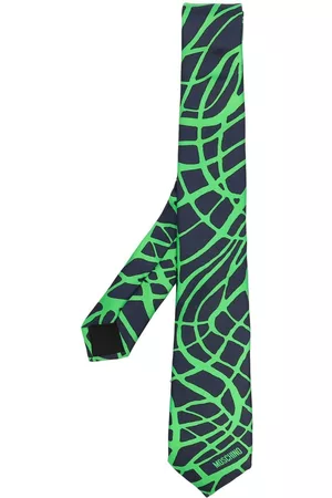 Moschino Men Bow Ties - Silk abstract-print tie