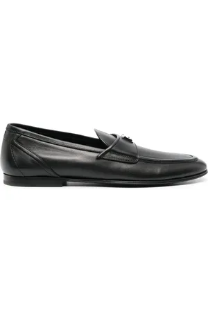 Dolce & Gabbana Logo-plaque leather loafers