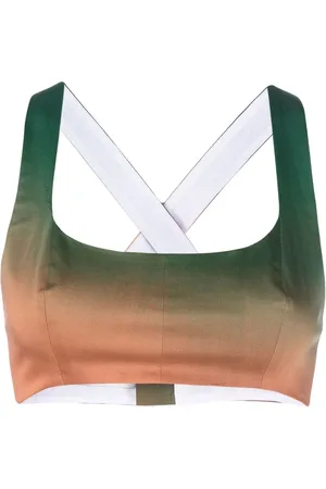 Serafini Gradient-effect cropped top