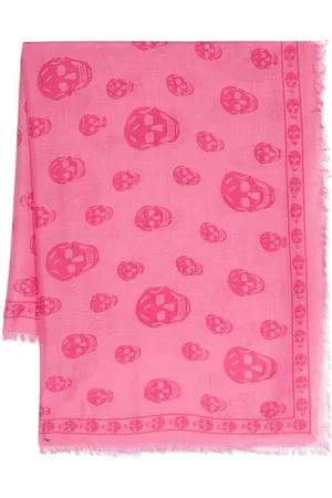 Alexander McQueen Skull-print frayed scarf