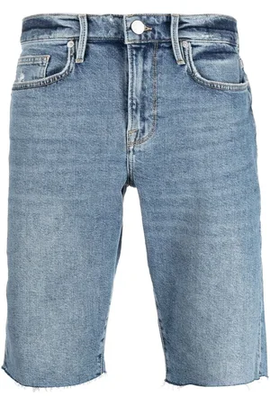 Frame Distressed-finish denim shorts