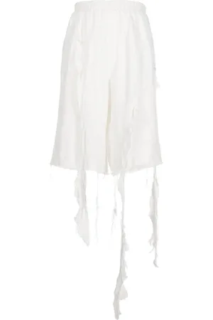 Natasha Zinko Frayed-hem knee-length shorts