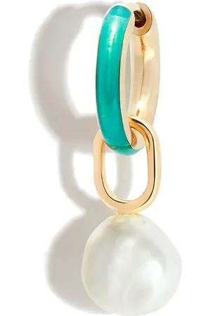 Maria Black Pearl drop huggie earing