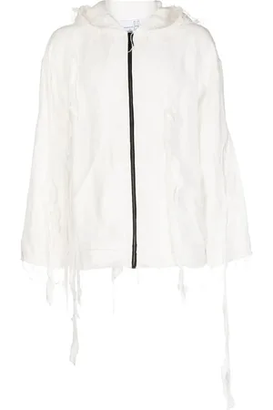Natasha Zinko Distressed zip-fastening hoodie