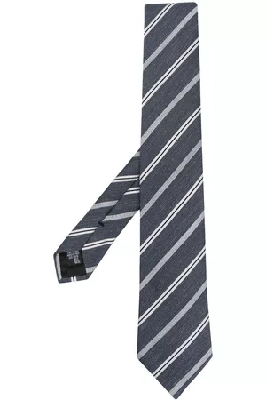 Emporio Armani Men Bow Ties - Diagonal-stripe silk tie