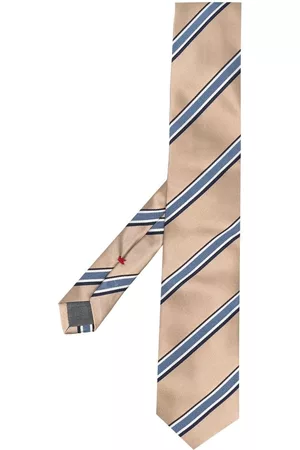 Brunello Cucinelli Men Bow Ties - Diagonal stripes silk tie