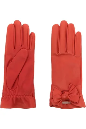 Paule Ka Bow-detail leather gloves