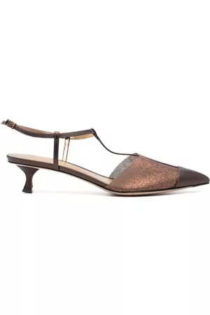 Armani Women Shoes - Metallic pointed-toe pumps