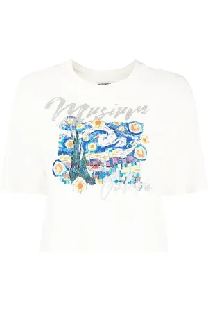 Musium Div. Illustration-print cropped T-shirt