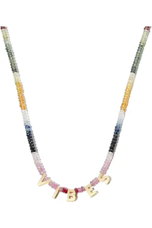 Roxanne First 14kt yellow gold Good Vibes sapphire necklace