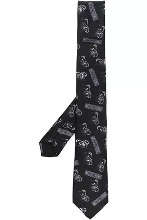 Moschino Men Bow Ties - Teddy Bear-print silk tie