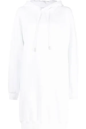 OFF-WHITE Diag-print cotton hoodie dress