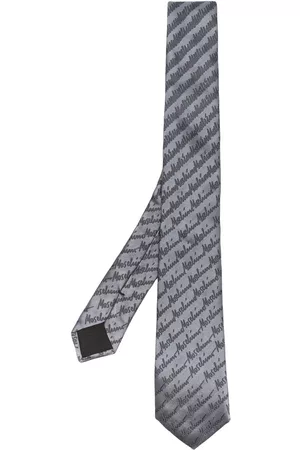 Moschino Men Bow Ties - Silk embroidered-logo tie