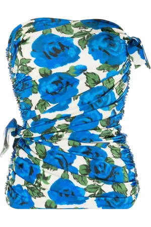 Serafini Floral-print strapless top