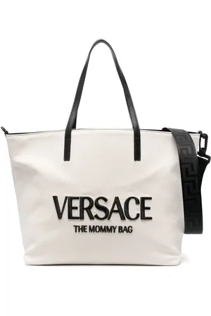 VERSACE Embroidered-logo tote bag
