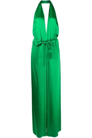 Tom Ford Halter V-neck satin jumpsuit