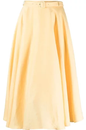 LARDINI Women Midi Skirts - Linen high-waisted midi skirt