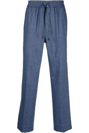 BRIONI Straight-leg linen trousers