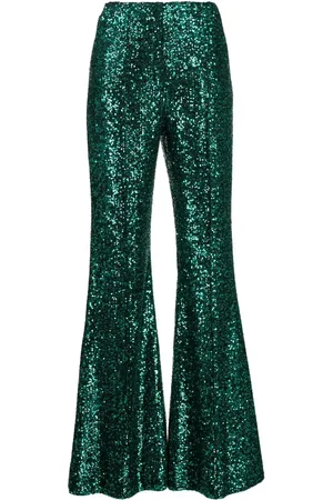 Elie saab Sequin-embellished flared trousers