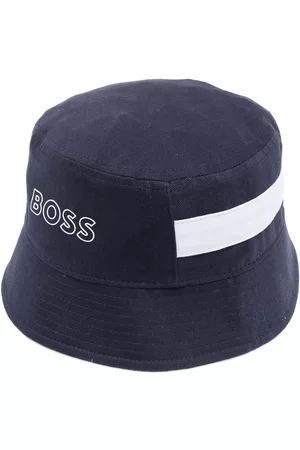 HUGO BOSS Boys Hats - Logo-embroidered striped bucket hat