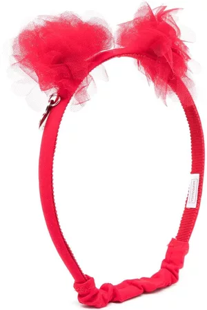 MONNALISA Headbands - Floral-appliqué elasticated headband