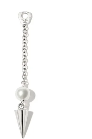 Maria Tash 18kt white gold Spike pearl drop earring